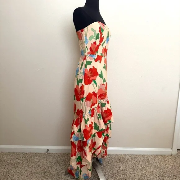 Tukernuck Hyacinth House Red Multi Floral Strapless Malory Dress Size XS - Picture 7 of 10